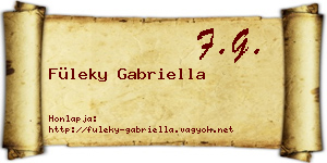 Füleky Gabriella névjegykártya